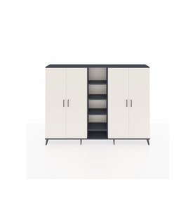 Arges Dolap 12 Raflı 4 Kapaklı 220x30x163 Antrasit-Aytaşı/Antrasit