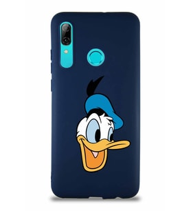 Huawei P Smart 2019 Soft Premier Kapak Donald Duck-A Tasarımlı Silikon Kılıf - Lacivert (Şeffaf)