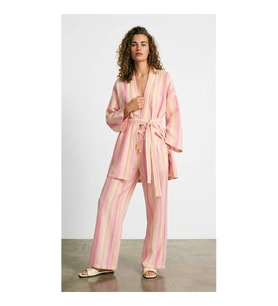 Quzu Beli Lastikli Pembe Kadın Pantolon PNT02340