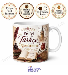 Türkçe Öğretmenine Hediye Özel Tasarım Baskılı Kupa Bardak Öğretmenler Günü