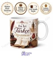 Türkçe Öğretmenine Hediye Özel Tasarım Baskılı Kupa Bardak Öğretmenler Günü