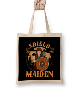 Shield Maiden Female Viking Warrior Norse Myth Bez Çanta Uzun Saplı