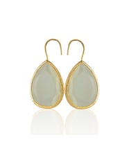 Kadir Jewellery 22 Ayar Altın Kaplama Damla Taşlı Küpe -El İşçiliği Ve Hipoalerjenik Küpe