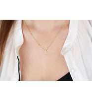 Glorria Gümüş 3 Boyutlu Minimalist A Harfi Kolye (Çok Renkli)
