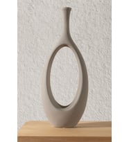 Koza Home Gracil Özel Taş Doku Yeşil İskandinav Seramik Vazo 20x5x55cm 6266