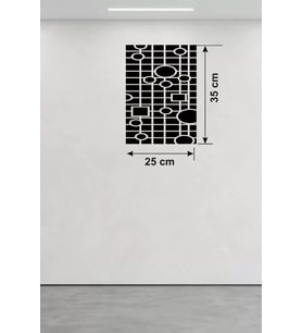Geometrik Desenli Ahşap Duvar Tablosu - 25X35 Cm Dekoratif Pano