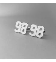 Kişiye Özel Numara Kol Düğmesi 925K Gümüş