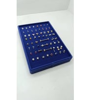 Süet Kumaş Lacivert Renk 24/17 Cm Batırmalı Piercing - Küpe Tablası