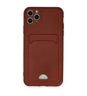Apple iPhone 11 Pro Max Kılıf Kelvin Kartvizitli Silikon - Bordo