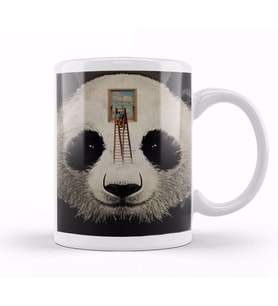 Panda Window Cleaner Kupa Bardak Porselen