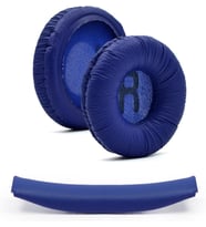 JBL İle Uyumlu Kulaklık Pedi Kafa Bandı ve 2 Adet Yumuşak Kulaklık Süngeri JBL Tune 450BT 460BT 500BT 510BT 520BT 600 T250 JR300 ile Uyumludur (Koyu Mavi)
