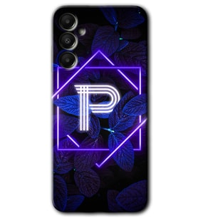 Galaxy A05s Kılıf HD Desen Baskılı Kılıf - Dark Neon Yaprak P Harfi