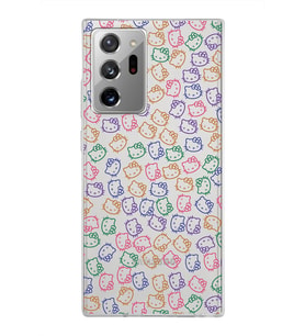 Samsung Galaxy Note 20 Ultra Kapak Hello Kitty Tasarımlı Şeffaf Silikon Kılıf