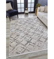 Dijital Kaymaz Yıkanabilir Bej Geometrik Salon Halısı Mutfak Halısı Koridor Halısı Yolluk HLN1860