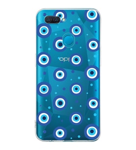 PrintiFy Oppo A12  ile Uyumlu 1mm Slim Fit Nazar Boncuğu 1 Baskılı Şeffaf  Kılıf