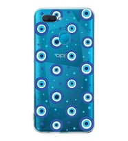 PrintiFy Oppo A12  ile Uyumlu 1mm Slim Fit Nazar Boncuğu 1 Baskılı Şeffaf  Kılıf