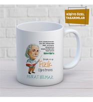 Kişiye Özel İsim Yazılabilir Fizik Öğretmeni Kupa Bardak