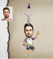 Kişiye Özel Sporcu Karikatürlü  Ahşap Anahtarlık Bay-1-Eco