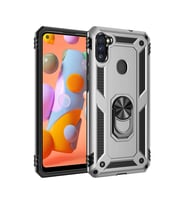 Samsung Galaxy A11 Kılıf Sofya Yüzüklü Silikon Kapak - Gümüş