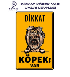 Sevimli Köpek Terrier Dikkat Köpek Var Levha (20x13 cm)