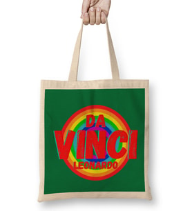 Leonardo Da Vinc Vintage Retro Style Bez Çanta Uzun Saplı