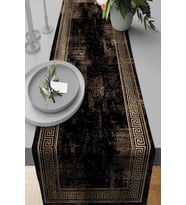 Siyah Çerçeveli Desen Premium Masa Örtüsü Runner RNR327