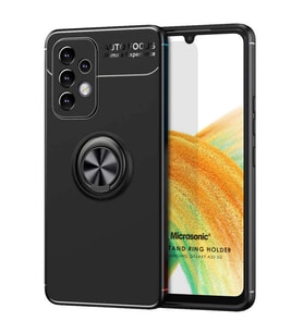 Microsonic Samsung Galaxy A33 5G Kılıf Kickstand Ring Holder Siyah