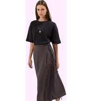 Kadın Moda Stil Maxi Astarsız Dokuma Tesettür Pili Detaylı Dokuma Etek (Antrasit)