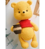 HEDİYELİK UYKU ARKADAŞI WİNNİE THE POOH (EL ÖRGÜSÜ AMİGURUMİ) 20CM (B.Sarı)