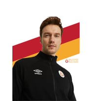 Galatasaray Orijinal Lisanslı Dik Yaka Fermuarlı Siyah Sweat