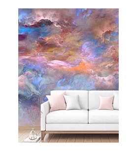 Dreamwall Mermer Desenli Silinebilir Sağlık Dostu Tekstil Duvar Kağıdı (Çok Renkli)