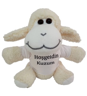 Hoşgeldin Kuzum Tişörtlü Peluş Kuzu