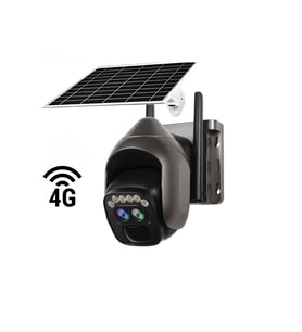 6MP IP Çift Kameralı 4G Sim Kartlı Solar 128GB SD Kart Destekli PTZ Güvenlik Kamerası-Adtp22-4