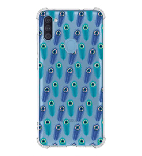 PrintiFy Samsung Galaxy A11 Uyumlu Nazar Boncuğu 4 Baskılı Şeffaf Köşe Korumalı Antişok Kılıf