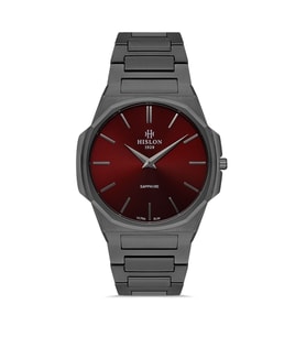 Hislon CL127N-14SN Safir Çizilmez Cam Çelik Kasa Çelik Kordon Erkek Kol Saati
