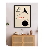 Çerçeveli Tekli Tablo Modern Let's JAZZ Poster Tablo TK/147 (Düz Siyah)
