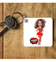 Kişiye Özel Tatlı Cadı Karikatürlü Anahtarlık