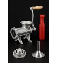 #12 4'lü Set Döküm Kıyma Makinesi + İçli Köfte Aparatı + Sucuk Hunisi + İtici Tokmak