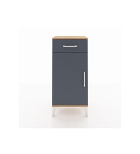 Arges Komodin 2 Raflı Tek Çekmeceli Tek Kapaklı 44x30x96 Çam-Antrasit