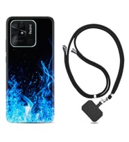 Xiaomi Redmi Note 7 8 9 Pro 10 2022 10 Pro 10S Kılıf Boyun Askılı Silikon Blue Fire 1678