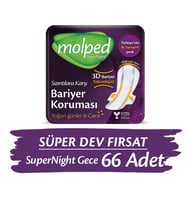 MOLPED SÜPERNİGHT HİJYENİK PED GECE SÜPER AVANTAJ PAKETİ 66 ADET