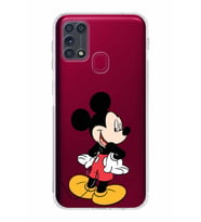 Samsung Galaxy M31  Kamera Korumalı Kapak Mickey Mouse Tasarımlı  Şeffaf  Kılıf