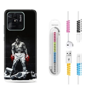 Xiaomi Redmi Note 7 8 9 Pro 10 2022 10 Pro 10S Kılıf Kablo Koruma Spiral Silikon Moon Baloon 1369