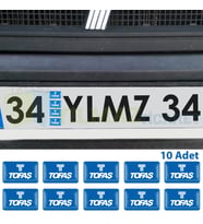 Tofaş Logo Direksiyon Jant Vites Torpido Damla Etiket Silikon Oto Sticker 10 Adet (18x11 mm Ölçü)