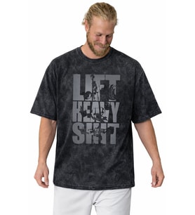 Lift Heavy Shit Sporcu Bodybuilding Fitness Baskılı Unisex Oversize Vintage Yıkamalı Tişört