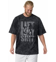 Lift Heavy Shit Sporcu Bodybuilding Fitness Baskılı Unisex Oversize Vintage Yıkamalı Tişört