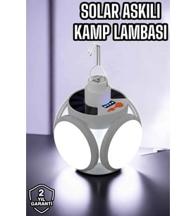 Güneş Enerjili Solar Aydınlatma Kamp Çadır Lambası Şarjlı Ampül Led Şarjlı El Feneri Işıldak