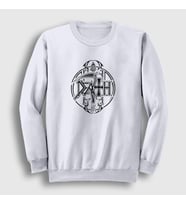 Presmono Unisex Beyaz Circle Death Sweatshirt 137898tt (Beyaz)