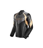Motosiklet Montu 4 Mevsim Deri Ve Maxdura Kumaş Racing Mont Pu Leather Black-gold