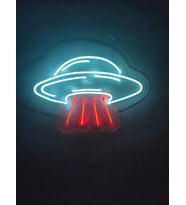 Ufo Neon Led Tabela Neon Yazı Neon dekoratif duvar aydınlatması (Mavi)